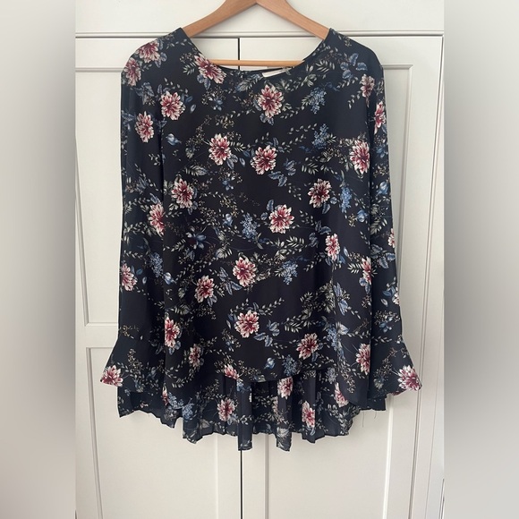 Everleigh black floral blouse size 1XL - Picture 1 of 8